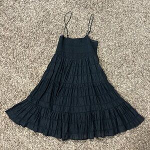 Lush Black Tiered Mini Dress